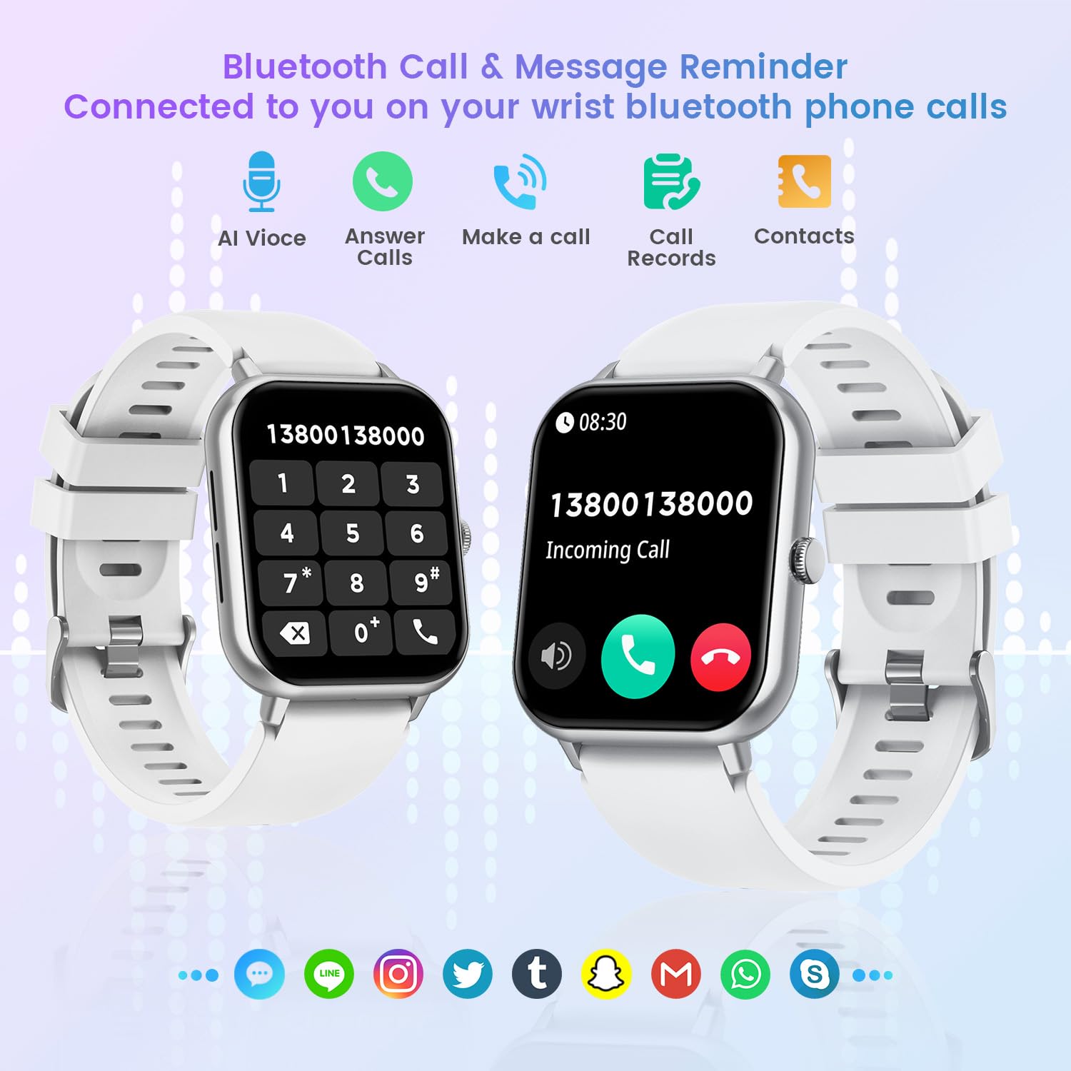 Smart Watch For Women Fitness Tracker: Grey Smartwatch With Bluetooth Call Blood Oxygen Blood Pressure Monitor Compatible With A